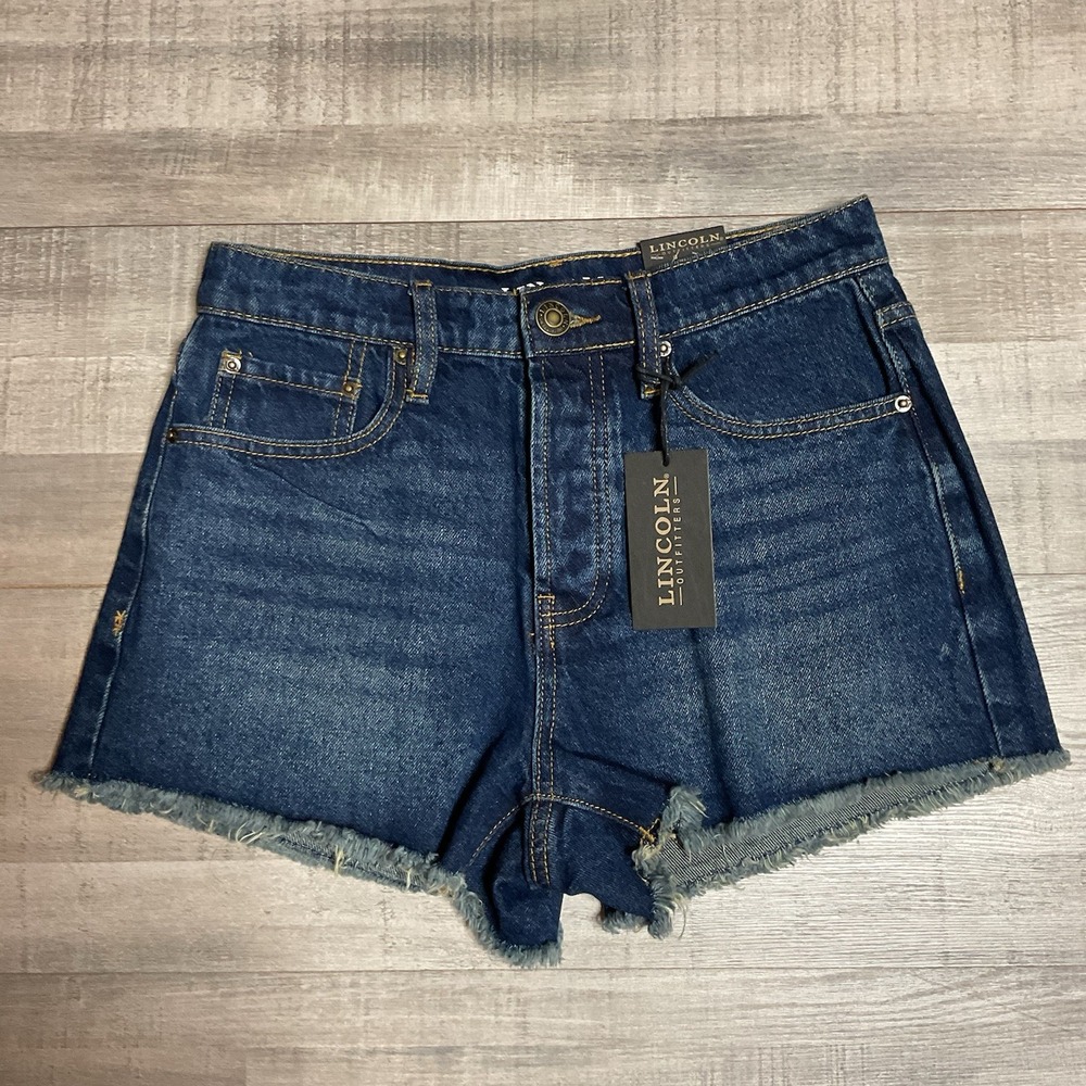 NWT Lincoln Outfitters Denim Cut Off High Rise Button Fly Shorts‎ Women's Sz 4
